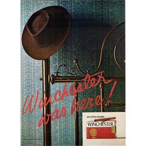 1973 Winchester Little Cigars Cigarettes Vintage Print Ad Brass Bedpost Wall Art